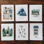 Illustrated Postcard Variety Set | Set of 6 | Mix & Match | Watercolor Postcards | Mini Art Prints | Illustrated Stationary