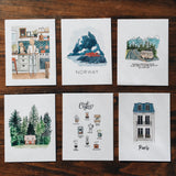 Illustrated Postcard Variety Set | Set of 6 | Mix & Match | Watercolor Postcards | Mini Art Prints | Illustrated Stationary