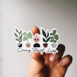 Crazy Plant Lady Weatherproof, Durable Sticker | Waterproof | Plant Lover | Monstera | Vinyl Decal | Water Bottle Sticker | Phone decal
