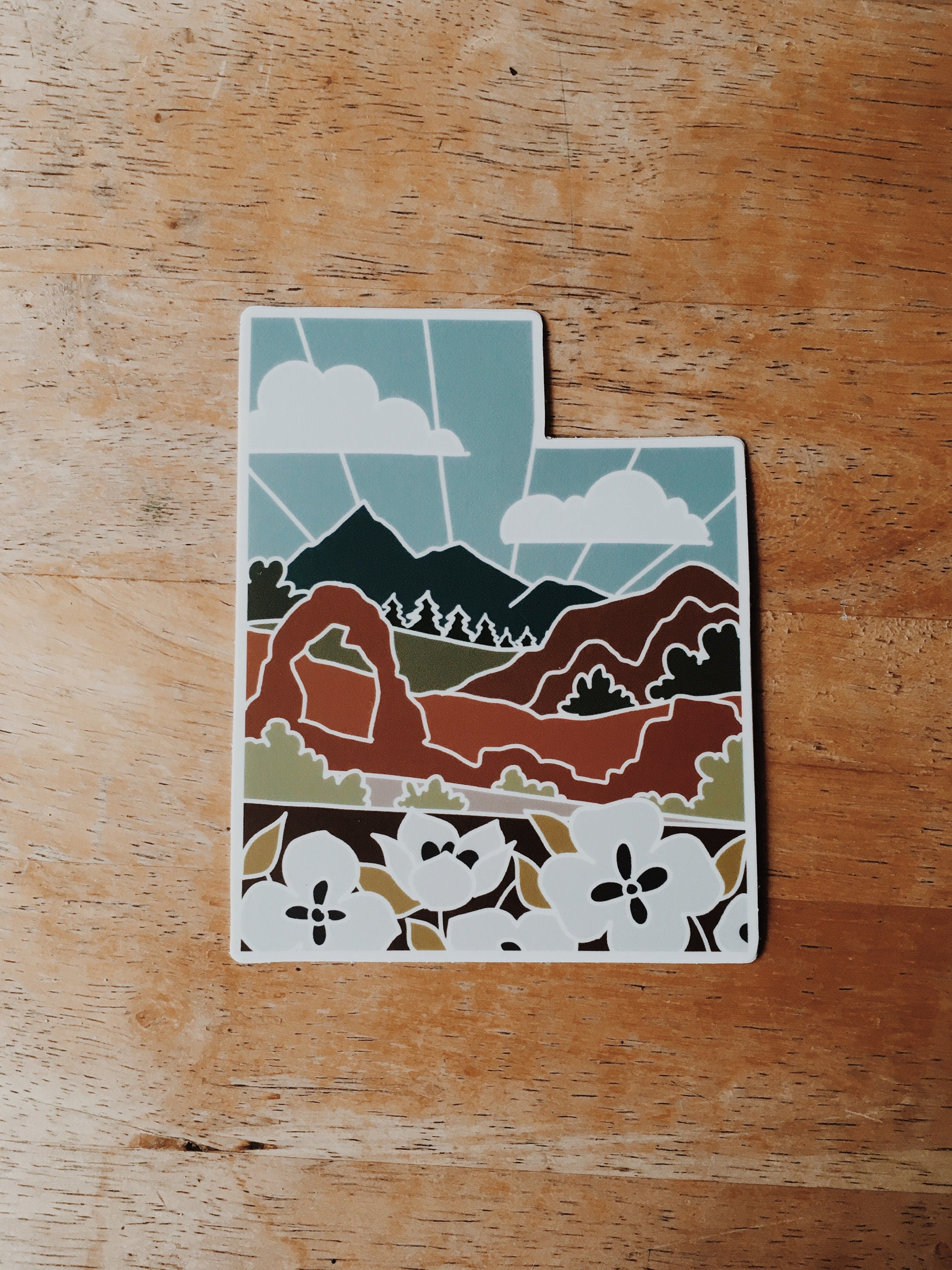 Utah Durable Sticker | High Quality Bumper Sticker | United States Vinyl Decal | Weatherproof Sticker | Water Bottle Sticker | 4"