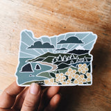 Oregon Weatherproof Durable Sticker | High Quality State Sticker | Vinyl Decal | PNW Water Bottle Sticker | Bumper Sticker | 4"