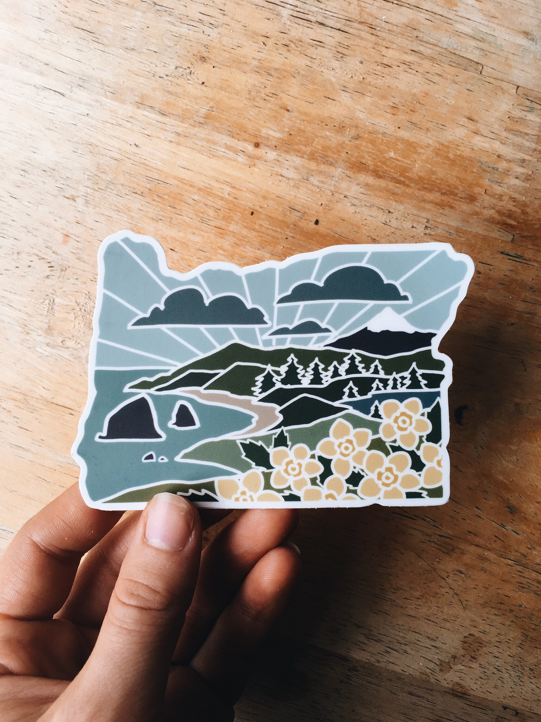 Oregon Weatherproof Durable Sticker | High Quality State Sticker | Vinyl Decal | PNW Water Bottle Sticker | Bumper Sticker | 4"