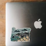 Oregon Weatherproof Durable Sticker | High Quality State Sticker | Vinyl Decal | PNW Water Bottle Sticker | Bumper Sticker | 4"