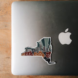 New York Durable Sticker | High Quality Bumper Sticker | United States Vinyl Decal | Weatherproof Sticker | Water Bottle Sticker | 4"