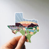 Texas Durable Sticker | High Quality Bumper Sticker | United States Vinyl Decal | Weatherproof State Sticker | Water Bottle Sticker | 4"