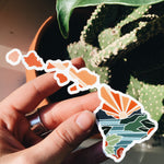 Hawaii Weatherproof Sticker | Durable Vinyl Decal | Hawaii Outline | Illustrated State Sticker | Outdoor Sticker | Bumper Sticker | 4"
