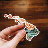 Hawaii Weatherproof Sticker | Durable Vinyl Decal | Hawaii Outline | Illustrated State Sticker | Outdoor Sticker | Bumper Sticker | 4"