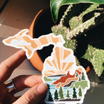 Michigan Weatherproof Sticker | Durable Vinyl Decal | Michigan Outline | State Sticker | Waterbottle Sticker | Bumper Sticker | 4"