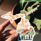 Michigan Weatherproof Sticker | Durable Vinyl Decal | Michigan Outline | State Sticker | Waterbottle Sticker | Bumper Sticker | 4"