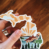 Michigan Weatherproof Sticker | Durable Vinyl Decal | Michigan Outline | State Sticker | Waterbottle Sticker | Bumper Sticker | 4"