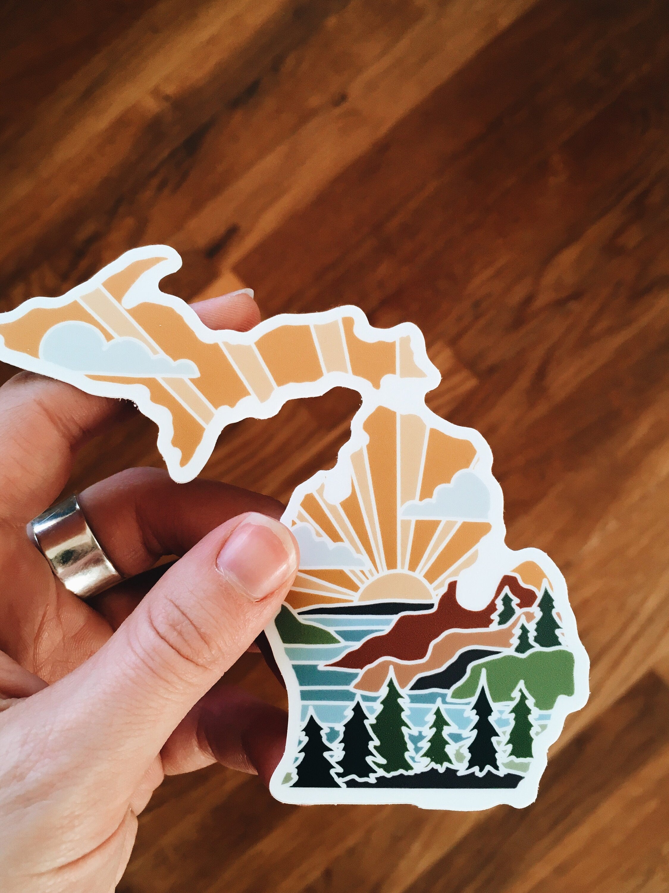 Michigan Weatherproof Sticker | Durable Vinyl Decal | Michigan Outline | State Sticker | Waterbottle Sticker | Bumper Sticker | 4"