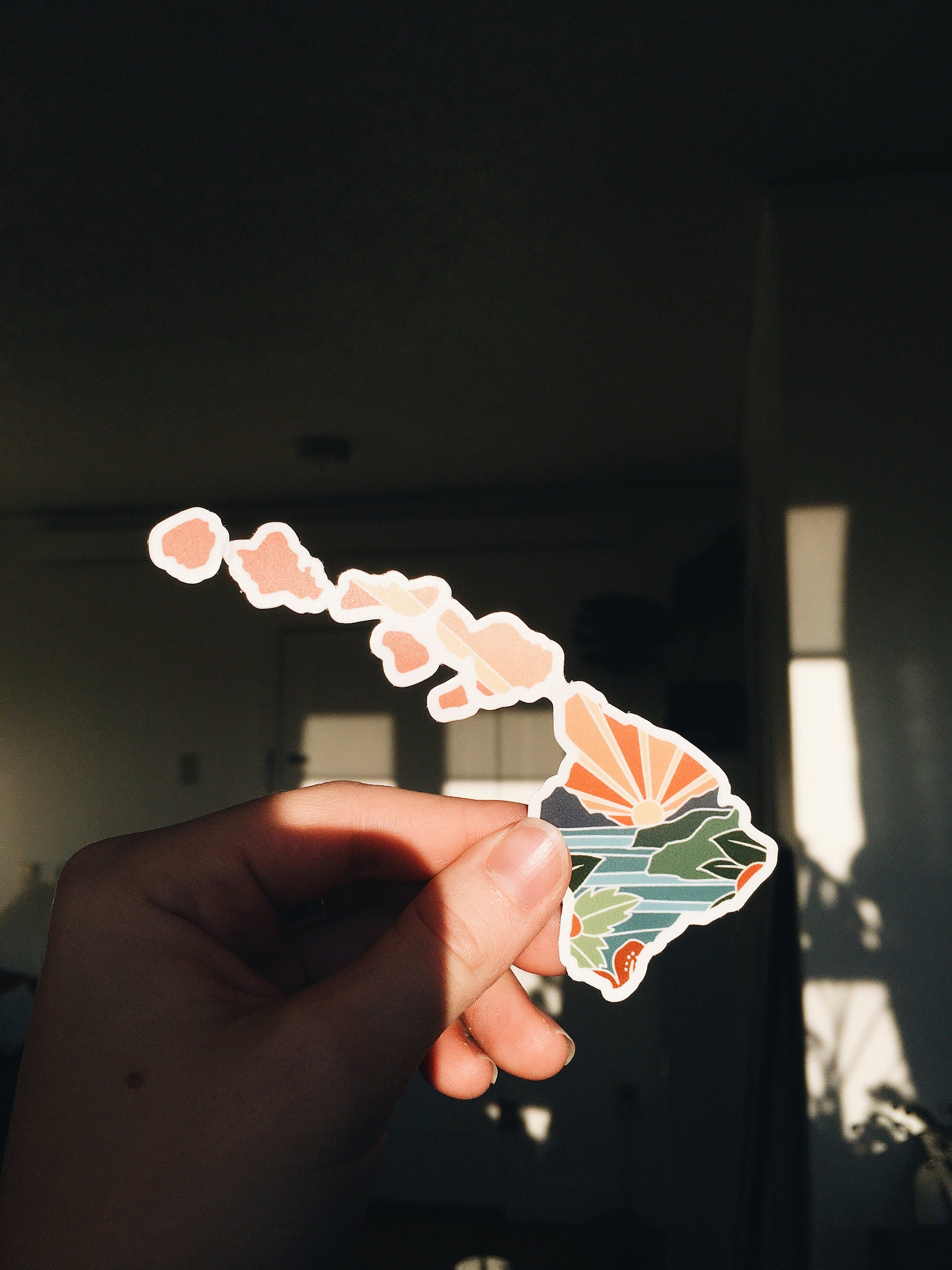 Hawaii Weatherproof Sticker | Durable Vinyl Decal | Hawaii Outline | Illustrated State Sticker | Outdoor Sticker | Bumper Sticker | 4"