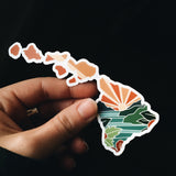 Hawaii Weatherproof Sticker | Durable Vinyl Decal | Hawaii Outline | Illustrated State Sticker | Outdoor Sticker | Bumper Sticker | 4"
