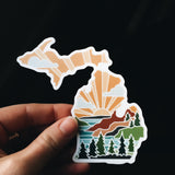 Michigan Weatherproof Sticker | Durable Vinyl Decal | Michigan Outline | State Sticker | Waterbottle Sticker | Bumper Sticker | 4"