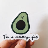 Fat Avocado Weatherproof Sticker | Waterproof | Vinyl Decal | Waterbottle Sticker | Laptop decal | Avocado Lover Gift | Millennial Gift