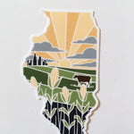 Illinois Weatherproof Durable Sticker | Illinois Outline | Illustrated State Sticker | Vinyl Decal | Outdoor Sticker | Bumper Sticker | 4"