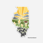 Illinois Weatherproof Durable Sticker | Illinois Outline | Illustrated State Sticker | Vinyl Decal | Outdoor Sticker | Bumper Sticker | 4"