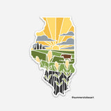 Illinois Weatherproof Durable Sticker | Illinois Outline | Illustrated State Sticker | Vinyl Decal | Outdoor Sticker | Bumper Sticker | 4"