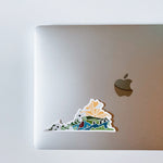Virginia Weatherproof, Durable Sticker | Virginia Outline | Illustrated State Sticker | Vinyl Decal | Outdoor Sticker | Bumper Sticker | 4"