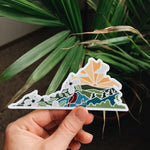 Virginia Weatherproof, Durable Sticker | Virginia Outline | Illustrated State Sticker | Vinyl Decal | Outdoor Sticker | Bumper Sticker | 4"
