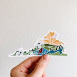 Virginia Weatherproof, Durable Sticker | Virginia Outline | Illustrated State Sticker | Vinyl Decal | Outdoor Sticker | Bumper Sticker | 4"