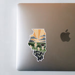 Illinois Weatherproof Durable Sticker | Illinois Outline | Illustrated State Sticker | Vinyl Decal | Outdoor Sticker | Bumper Sticker | 4"