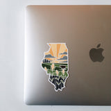 Illinois Weatherproof Durable Sticker | Illinois Outline | Illustrated State Sticker | Vinyl Decal | Outdoor Sticker | Bumper Sticker | 4"