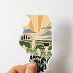Illinois Weatherproof Durable Sticker | Illinois Outline | Illustrated State Sticker | Vinyl Decal | Outdoor Sticker | Bumper Sticker | 4"