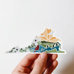 Virginia Weatherproof, Durable Sticker | Virginia Outline | Illustrated State Sticker | Vinyl Decal | Outdoor Sticker | Bumper Sticker | 4"