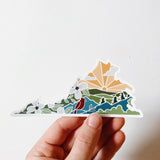 Virginia Weatherproof, Durable Sticker | Virginia Outline | Illustrated State Sticker | Vinyl Decal | Outdoor Sticker | Bumper Sticker | 4"