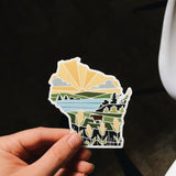 Wisconsin Weatherproof, Durable Sticker | Wisconsin Outline | Illustrated State Sticker | Outdoor Vinyl Decal | Bumper Sticker | 4"