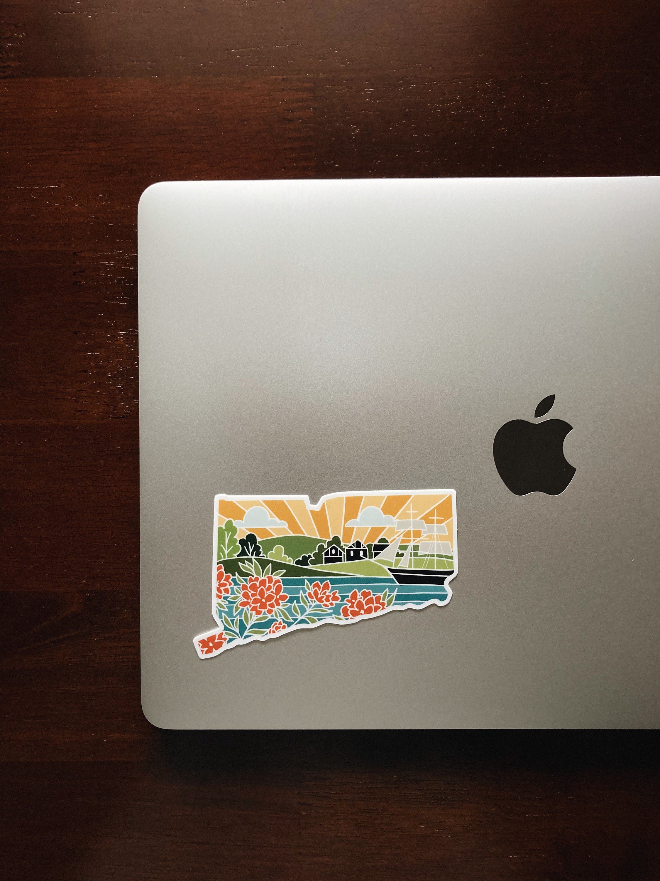 Connecticut Durable Sticker | High Quality Bumper Sticker | United States Vinyl Decal | Weatherproof Sticker | Water Bottle Sticker | 4"