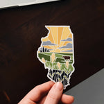 Illinois Weatherproof Durable Sticker | Illinois Outline | Illustrated State Sticker | Vinyl Decal | Outdoor Sticker | Bumper Sticker | 4"