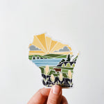Wisconsin Weatherproof, Durable Sticker | Wisconsin Outline | Illustrated State Sticker | Outdoor Vinyl Decal | Bumper Sticker | 4"