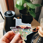Texas Car Magnet | Illustrated Weatherproof State Magnet | Outdoorsy Magnet | Texas Gift | Car Magnet | Fridge Magnet