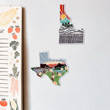Texas Car Magnet | Illustrated Weatherproof State Magnet | Outdoorsy Magnet | Texas Gift | Car Magnet | Fridge Magnet