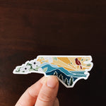 North Carolina Car Magnet | Illustrated Weatherproof State Magnet | Outdoorsy Magnet | North Carolina Gift | Locker Magnet | Fridge Magnet