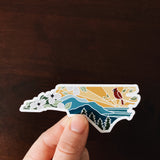 North Carolina Car Magnet | Illustrated Weatherproof State Magnet | Outdoorsy Magnet | North Carolina Gift | Locker Magnet | Fridge Magnet