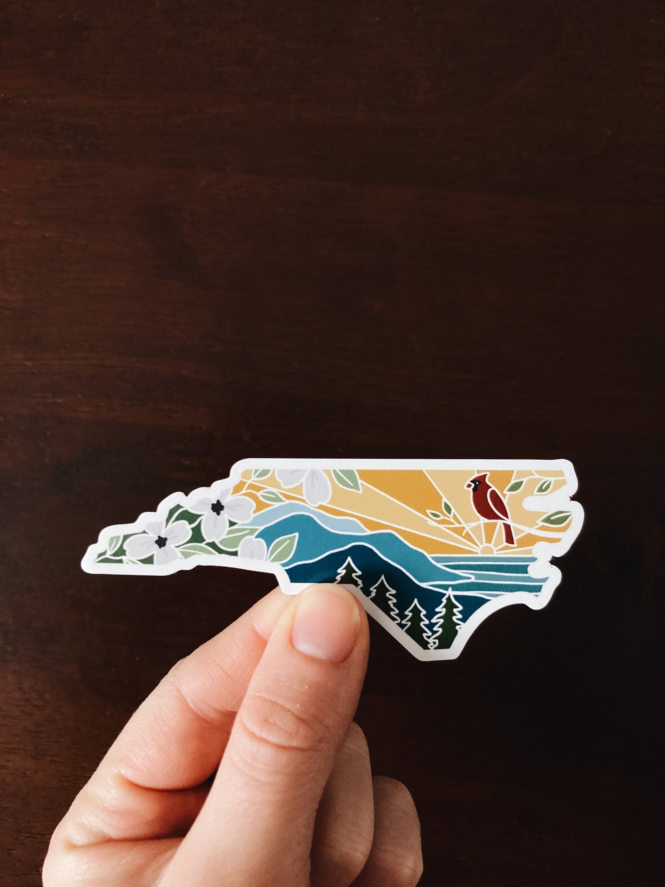 North Carolina Car Magnet | Illustrated Weatherproof State Magnet | Outdoorsy Magnet | North Carolina Gift | Locker Magnet | Fridge Magnet
