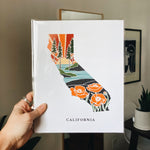 California Poppy Poster | 5x7, 8x10, 11x14, 16x20 Archival Art Print | CA Outline Poster | California Illustration | State Wall Art
