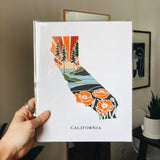 California Poppy Poster | 5x7, 8x10, 11x14, 16x20 Archival Art Print | CA Outline Poster | California Illustration | State Wall Art