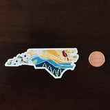 North Carolina Car Magnet | Illustrated Weatherproof State Magnet | Outdoorsy Magnet | North Carolina Gift | Locker Magnet | Fridge Magnet