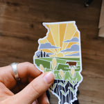 Illinois Weatherproof Durable Sticker | Illinois Outline | Illustrated State Sticker | Vinyl Decal | Outdoor Sticker | Bumper Sticker | 4"