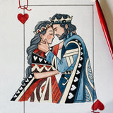 King and Queen Wall Art | Watercolor Illustration | 8x10" 5x7" Art Print | Valentines Gift | King & Queen Playing Cards | Wedding Gift