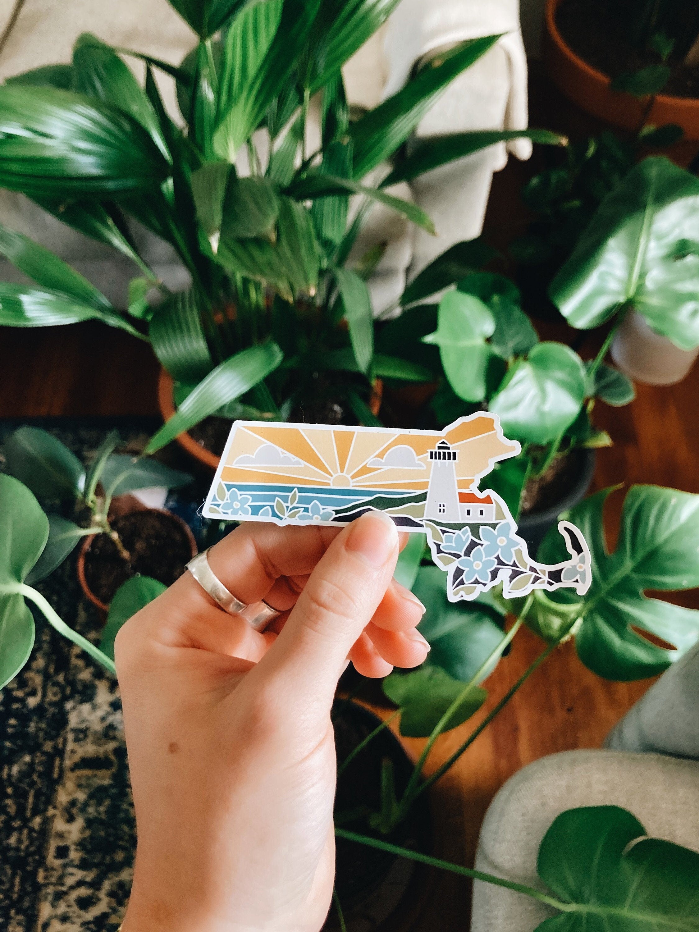 Massachusetts Car Magnet | Weatherproof State Magnet | Outdoorsy Magnet | Locker Magnet | Fridge Magnet | Lightweight Magnet
