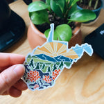 West Virginia Car Magnet | Car Magnet | Outdoorsy Magnet | Locker Magnet | Fridge Magnet | Lightweight Magnet | 3.45" x 3.12"