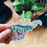 West Virginia Car Magnet | Car Magnet | Outdoorsy Magnet | Locker Magnet | Fridge Magnet | Lightweight Magnet | 3.45" x 3.12"