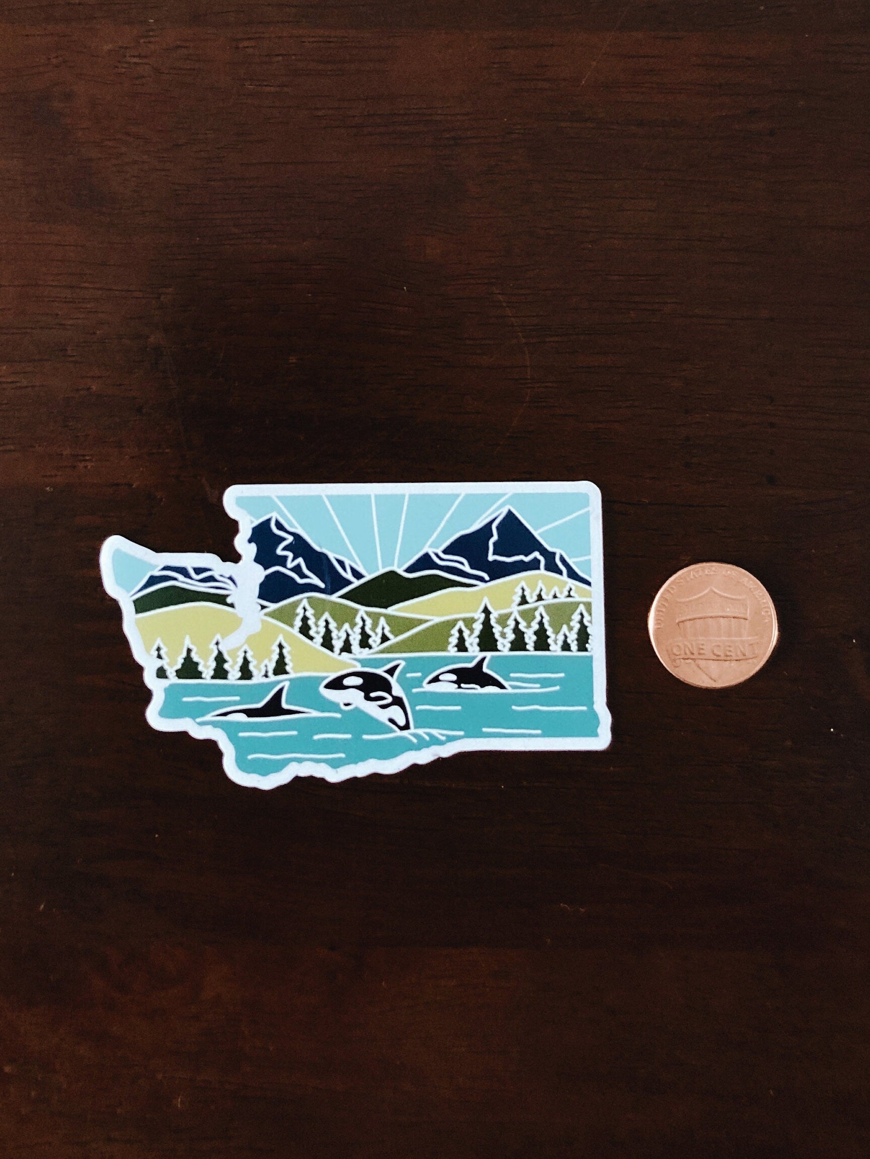 Washington Car Magnet | Weatherproof State Magnet | Outdoorsy Magnet | Washington Gift | Locker Magnet | Fridge Magnet | Decorative Magnet