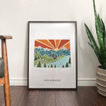 Colorado Physical Art Print | State Wall Art | 5x7, 8x10, 11x14, 16x20 Archival Art Print | Colorado Illustrated Poster