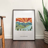 Colorado Physical Art Print | State Wall Art | 5x7, 8x10, 11x14, 16x20 Archival Art Print | Colorado Illustrated Poster